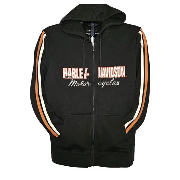 HARLEY DAVIDSON Vintage Y2K STRIPED ZIP UP HOODIE Women’s 1X - Picture 2 of 6
